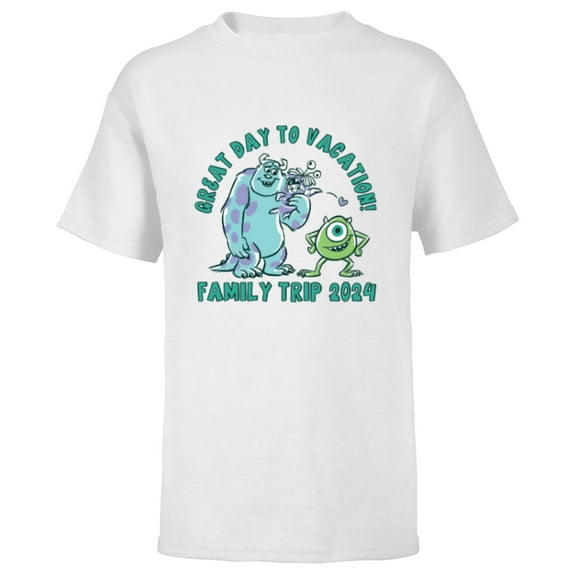 Disney and Pixar’s Monsters, Inc. Vacation Family Trip 2024 - Short Sleeve T-Shirt for Kids - Customized-White