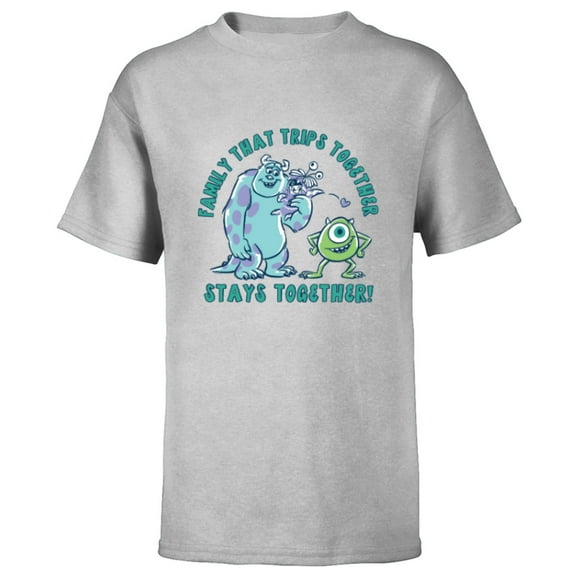 Disney and Pixar’s Monsters, Inc. Vacation Family Trip - Short Sleeve T-Shirt for Kids - Customized-Athletic Heather