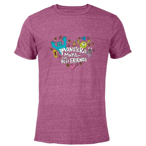Disney and Pixar’s Monsters Make the Best Friends - Short Sleeve Blended T-Shirt for Adults – Customized-Purple