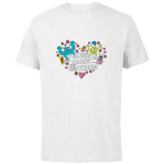 Disney and Pixar’s Monsters Make the Best Friends - Short Sleeve Cotton T-Shirt for Adults - Customized-White