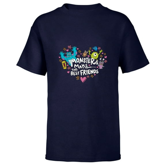 Disney and Pixar’s Monsters Make the Best Friends - Short Sleeve T-Shirt for Kids – Customized-Navy