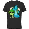 thumbnail image 1 of Disney and Pixar’s Monsters Mike and Sulley St. Patrick’s Day - Short Sleeve Cotton T-Shirt for Adults - Customized-Black, 1 of 5