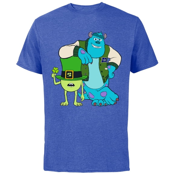 Disney and Pixar’s Monsters Mike and Sulley St. Patrick’s Day - Short Sleeve Cotton T-Shirt for Adults - Customized-Royal Heather