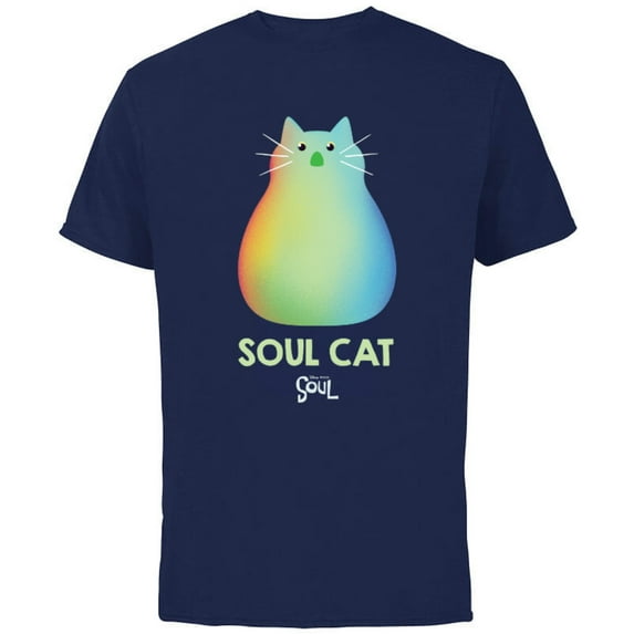 Disney and Pixar's Soul Cat T-Shirt - Short Sleeve Cotton T-Shirt for Adults - Customized-Navy