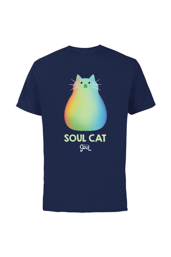 Disney and Pixar's Soul Cat T-Shirt - Short Sleeve Cotton T-Shirt for Adults - Customized-Navy