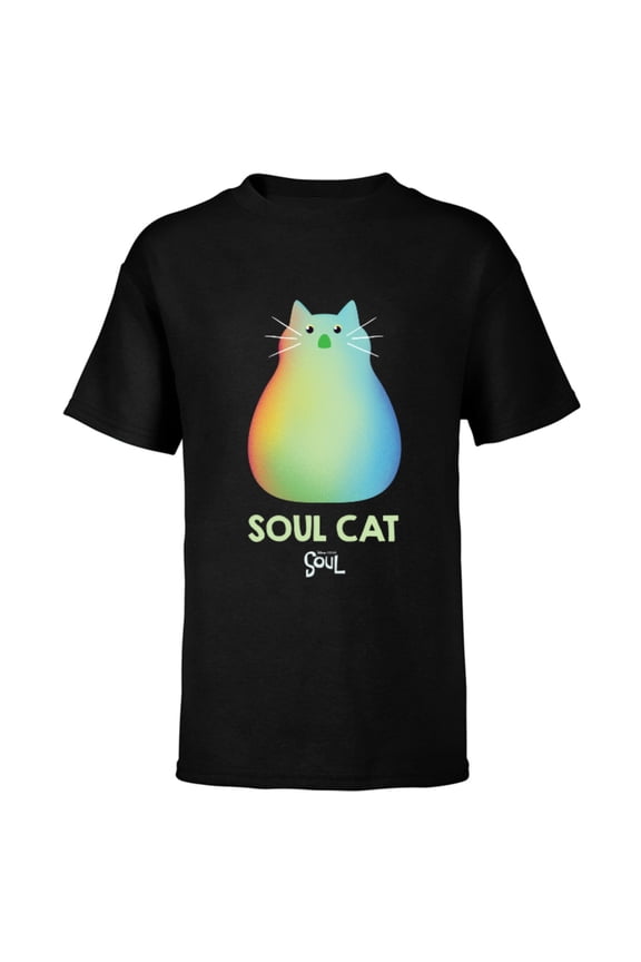Disney and Pixar's Soul Cat T-Shirt - Short Sleeve T-Shirt for Kids - Customized-Black