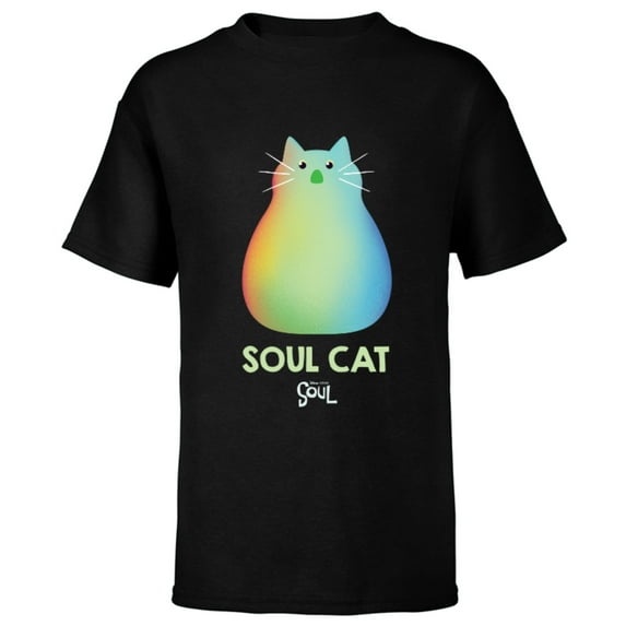 Disney and Pixar's Soul Cat T-Shirt - Short Sleeve T-Shirt for Kids - Customized-Black
