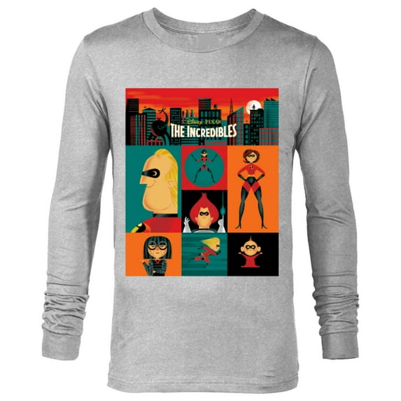Disney and Pixar's The Incredibles Color Block - Long Sleeve T-Shirt for Men – Customized-Athletic Heather