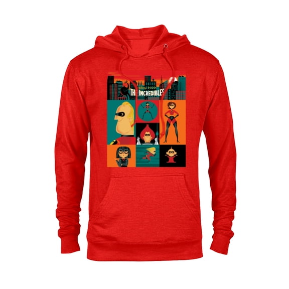 Disney and Pixar's The Incredibles Color Block - Pullover Hoodie for Adults – Customized-Red Heather