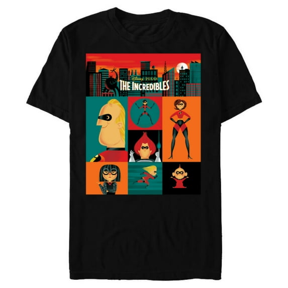 Disney and Pixar's The Incredibles Color Block - Short Sleeve Blended T-Shirt for Adults – Customized-Black