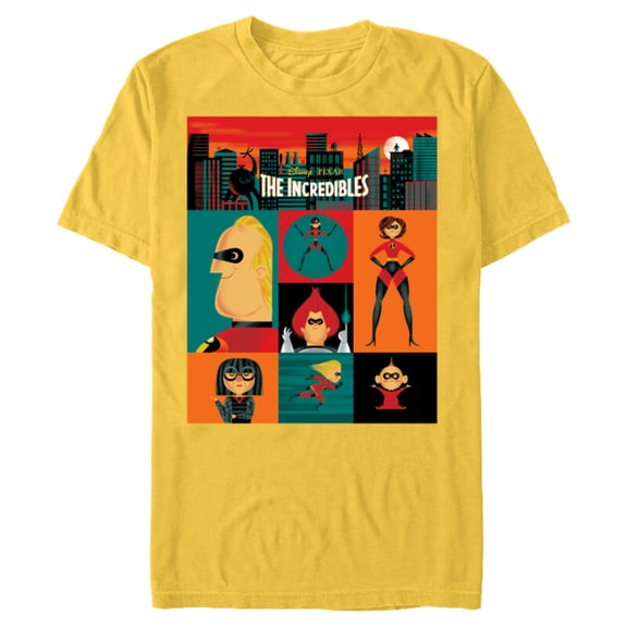 Disney and Pixar's The Incredibles Color Block - Short Sleeve Blended T-Shirt for Adults – Customized-Yellow