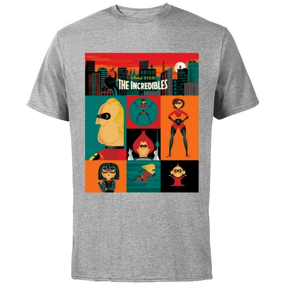 Disney and Pixar's The Incredibles Color Block - Short Sleeve Cotton T-Shirt for Adults - Customized-Athletic Heather