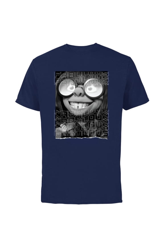 Disney and Pixar’s The Incredibles Edna Mode Fabulous Quote - Short Sleeve Cotton T-Shirt for Adults - Customized-Navy