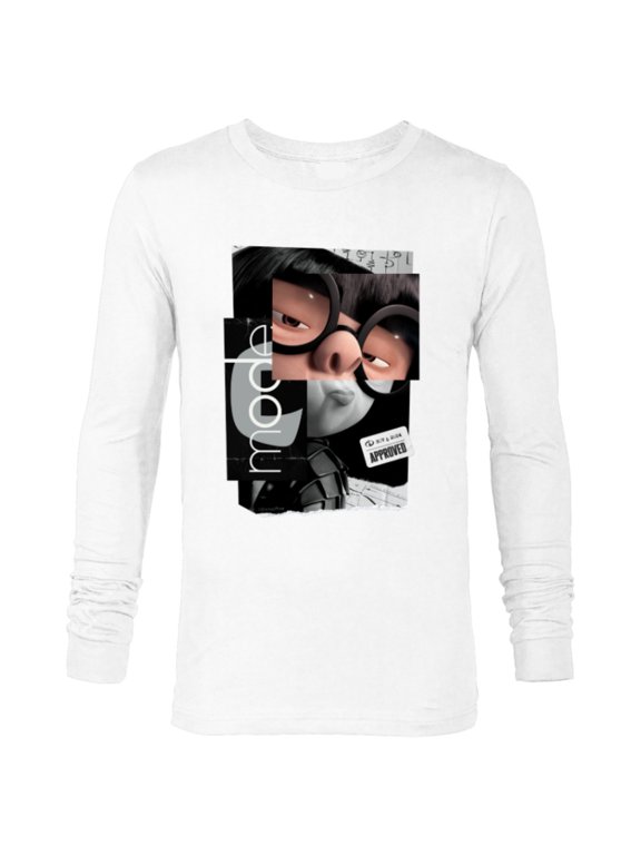 Disney and Pixar’s The Incredibles Edna Mode Fashion Logo - Long Sleeve T-Shirt for Men - Customized-White