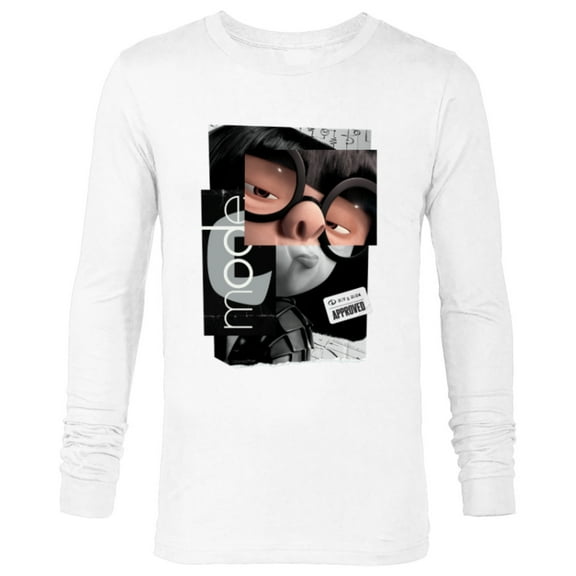 Disney and Pixar’s The Incredibles Edna Mode Fashion Logo - Long Sleeve T-Shirt for Men - Customized-White
