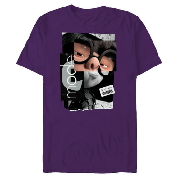 Disney and Pixar’s The Incredibles Edna Mode Fashion Logo - Short Sleeve Blended T-Shirt for Adults - Customized-Purple