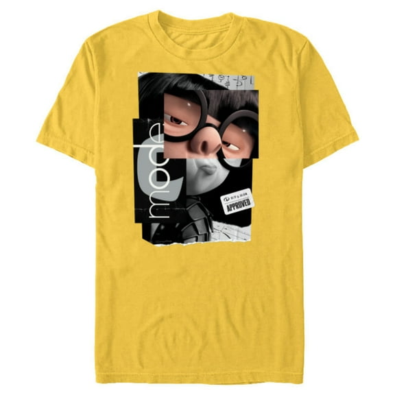 Disney and Pixar’s The Incredibles Edna Mode Fashion Logo - Short Sleeve Blended T-Shirt for Adults - Customized-Yellow