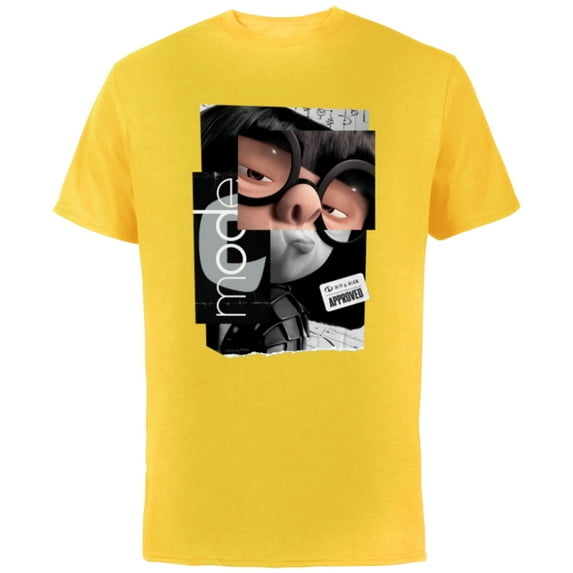 Disney and Pixar’s The Incredibles Edna Mode Fashion Logo - Short Sleeve Cotton T-Shirt for Adults - Customized-Yellow