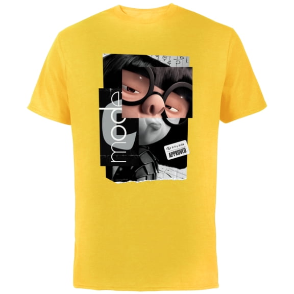 Disney and Pixar’s The Incredibles Edna Mode Fashion Logo - Short Sleeve Cotton T-Shirt for Adults - Customized-Yellow