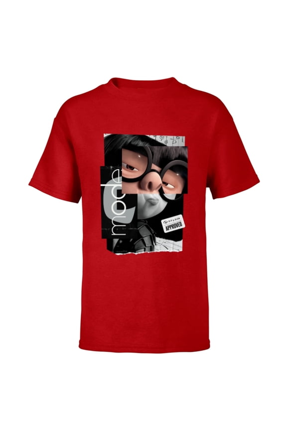 Disney and Pixar’s The Incredibles Edna Mode Fashion Logo - Short Sleeve T-Shirt for Kids - Customized-Red