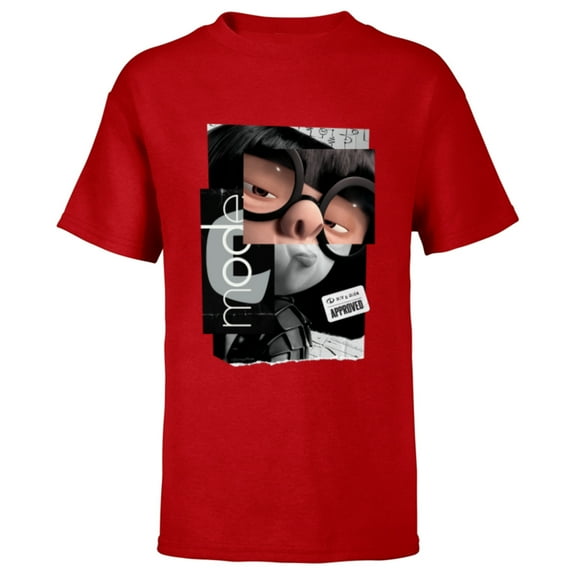 Disney and Pixar’s The Incredibles Edna Mode Fashion Logo - Short Sleeve T-Shirt for Kids - Customized-Red