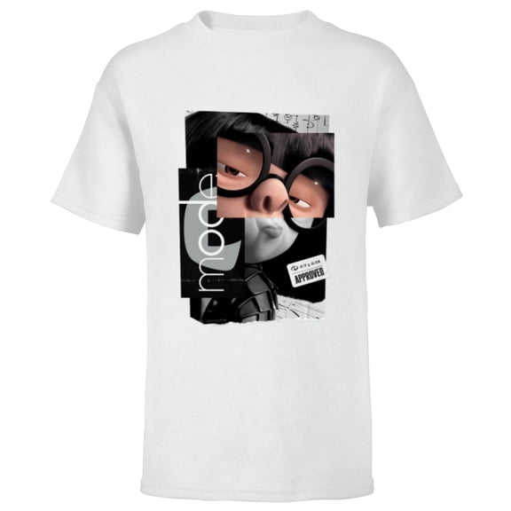 Disney and Pixar’s The Incredibles Edna Mode Fashion Logo - Short Sleeve T-Shirt for Kids - Customized-White