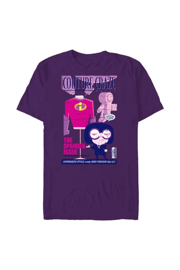 Disney and Pixar’s The Incredibles Edna Mode Magazine Cover Standard - Short Sleeve Blended T-Shirt for Adults – Customized-Purple