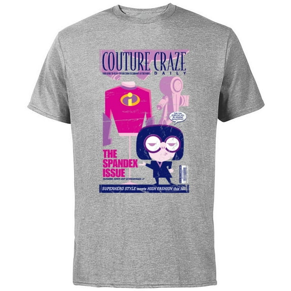 Disney and Pixar’s The Incredibles Edna Mode Magazine Cover Standard - Short Sleeve Cotton T-Shirt for Adults - Customized-Athletic Heather