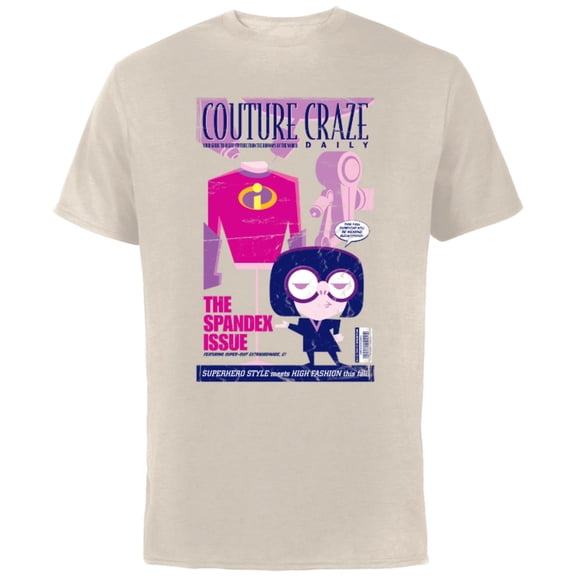 Disney and Pixar’s The Incredibles Edna Mode Magazine Cover Standard - Short Sleeve Cotton T-Shirt for Adults - Customized-Natural
