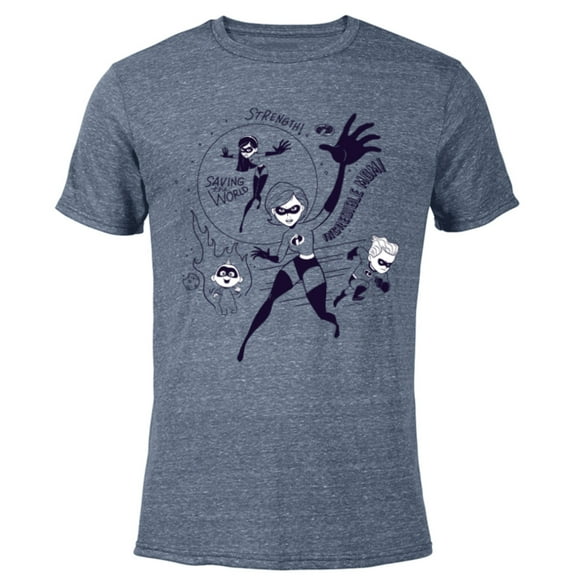 Disney and Pixar's The Incredibles Elastigirl Incredible Mom - Short Sleeve Blended T-Shirt for Adults - Customized-Navy Heather