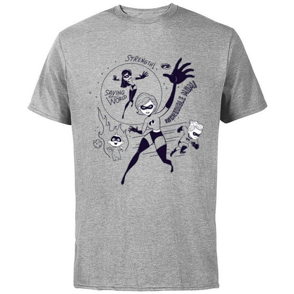 Disney and Pixar's The Incredibles Elastigirl Incredible Mom - Short Sleeve Cotton T-Shirt for Adults - Customized-Athletic Heather