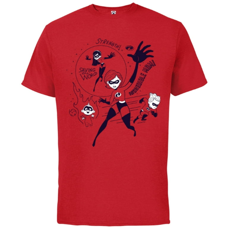 Disney and Pixar s The Incredibles Elastigirl Incredible Mom Short Sleeve Cotton T Shirt for Adults Customized Red Walmart