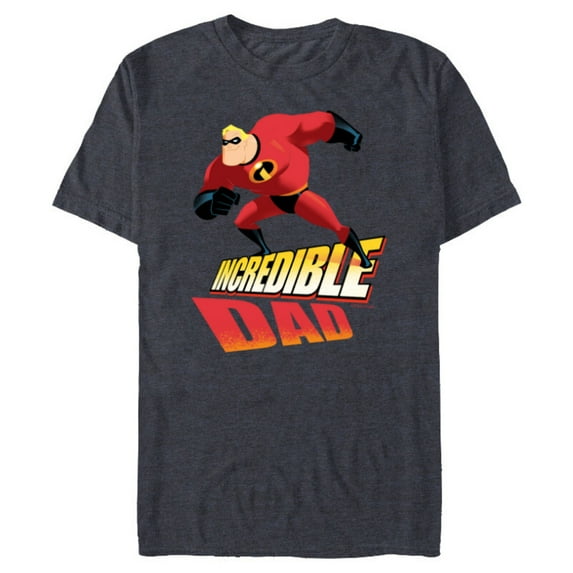 Disney and Pixar’s The Incredibles Incredible Dad - Short Sleeve Blended T-Shirt for Adults - Customized-Navy Heather