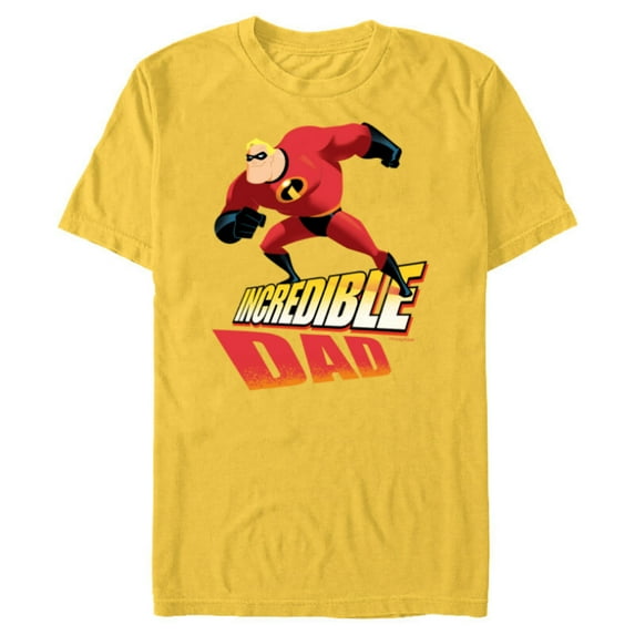 Disney and Pixar’s The Incredibles Incredible Dad - Short Sleeve Blended T-Shirt for Adults - Customized-Yellow