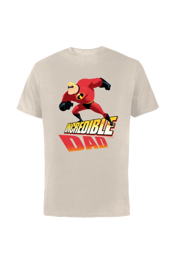Disney and Pixar’s The Incredibles Incredible Dad - Short Sleeve Cotton T-Shirt for Adults - Customized-Natural