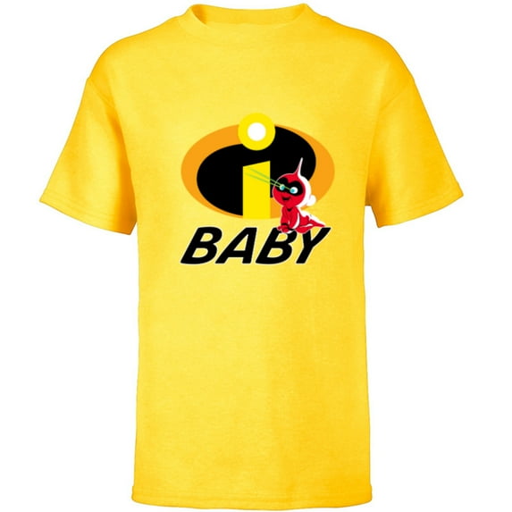 Disney and Pixar’s The Incredibles Jack-Jack Baby Family - Short Sleeve T-Shirt for Kids - Customized-Yellow
