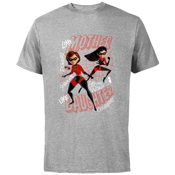 Disney and Pixar’s The Incredibles Like Mother Like Daughter - Short Sleeve Cotton T-Shirt for Adults - Customized-Athletic Heather