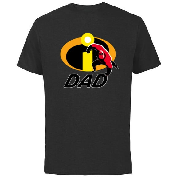 Disney and Pixar’s The Incredibles Mr. Incredible Dad Family - Short Sleeve Cotton T-Shirt for Adults - Customized-Black