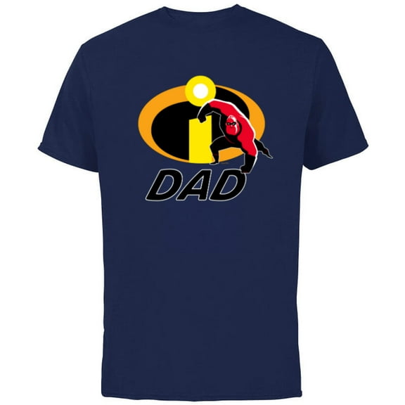 Disney and Pixar’s The Incredibles Mr. Incredible Dad Family - Short Sleeve Cotton T-Shirt for Adults - Customized-Navy