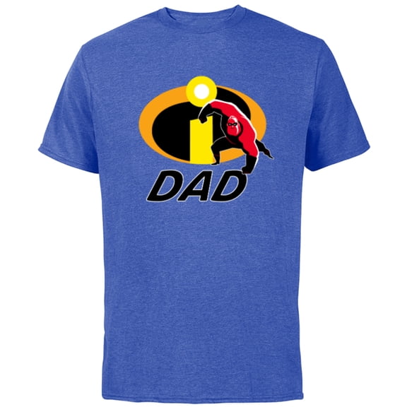 Disney and Pixar’s The Incredibles Mr. Incredible Dad Family - Short Sleeve Cotton T-Shirt for Adults - Customized-Royal Heather