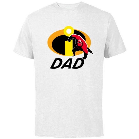 Disney and Pixar’s The Incredibles Mr. Incredible Dad Family - Short Sleeve Cotton T-Shirt for Adults - Customized-White