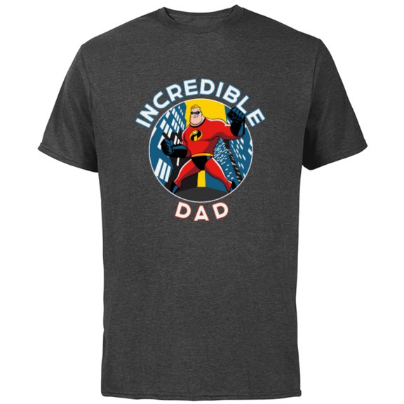 Disney and Pixar’s The Incredibles Mr. Incredible Dad - Short Sleeve Cotton T-Shirt for Adults - Customized-Charcoal