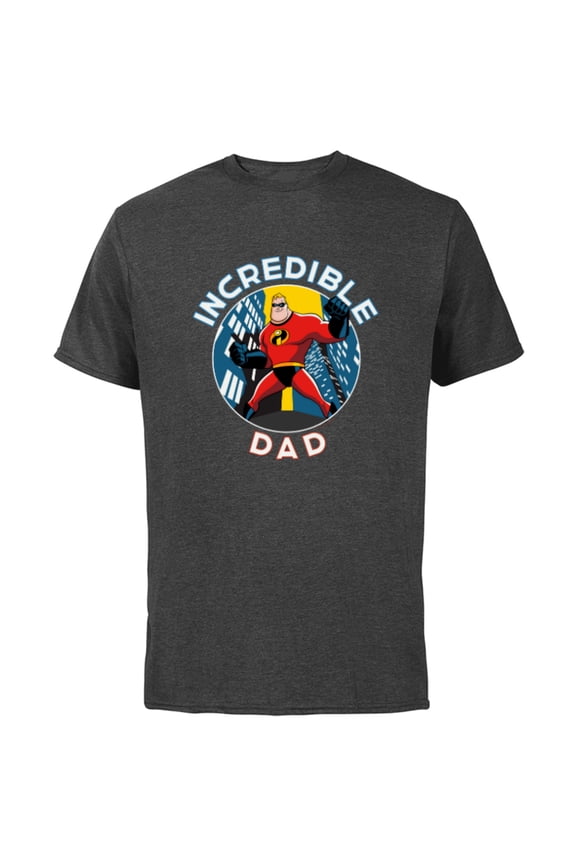Disney and Pixar’s The Incredibles Mr. Incredible Dad - Short Sleeve Cotton T-Shirt for Adults - Customized-Charcoal