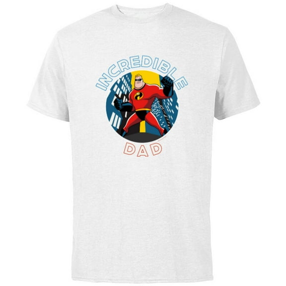 Disney and Pixar’s The Incredibles Mr. Incredible Dad - Short Sleeve Cotton T-Shirt for Adults - Customized-White