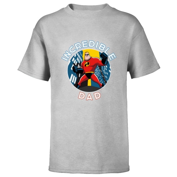 Disney and Pixar’s The Incredibles Mr. Incredible Dad - Short Sleeve T-Shirt for Kids - Customized-Athletic Heather