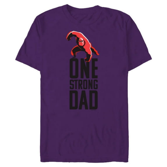 Disney and Pixar’s The Incredibles One Strong Dad - Short Sleeve Blended T-Shirt for Adults - Customized-Purple