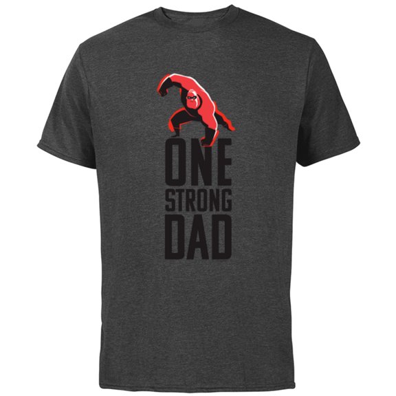 Disney and Pixar’s The Incredibles One Strong Dad - Short Sleeve Cotton T-Shirt for Adults - Customized-Charcoal