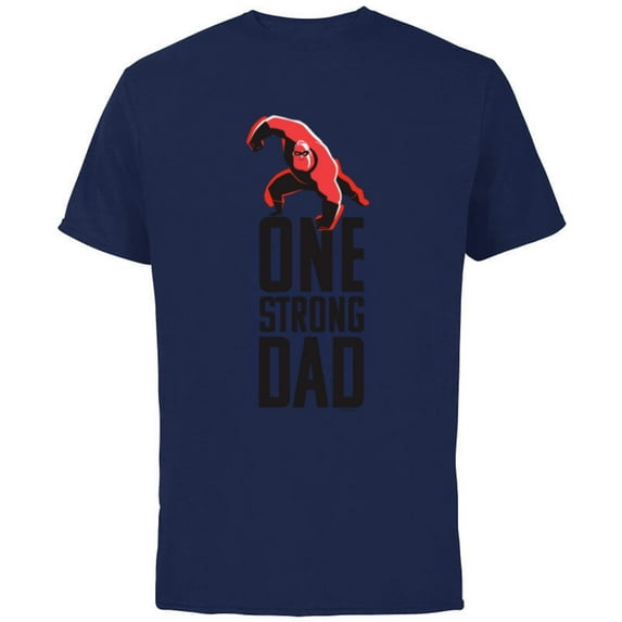 Disney and Pixar’s The Incredibles One Strong Dad - Short Sleeve Cotton T-Shirt for Adults - Customized-Navy