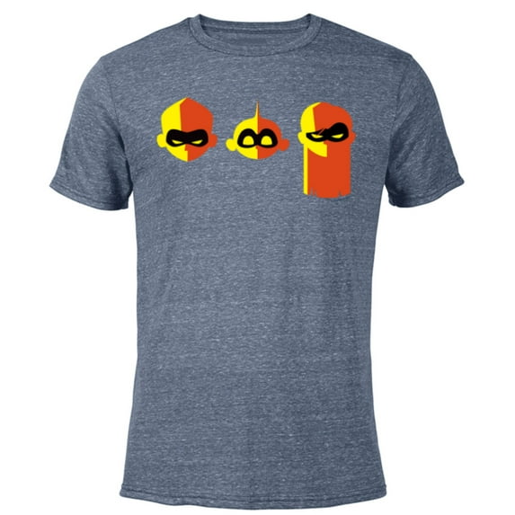 Disney and Pixar’s The Incredibles Siblings - Short Sleeve Blended T-Shirt for Adults - Customized-Navy Heather