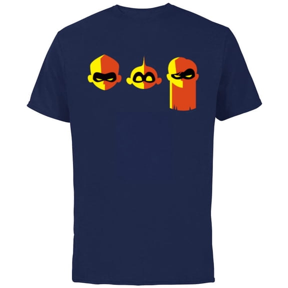 Disney and Pixar’s The Incredibles Siblings - Short Sleeve Cotton T-Shirt for Adults - Customized-Navy
